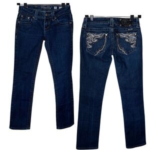 Miss Me for Buckle Embellished Dark Blue Slim Low Rise Capri Jeans Size 25